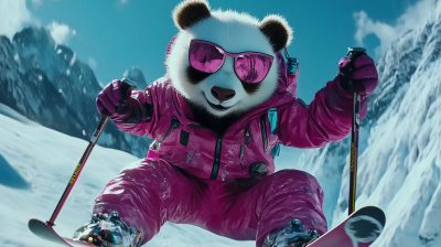 Panda Skiing in Space