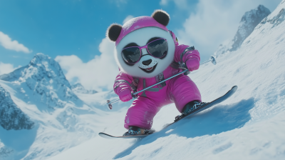 Panda in Pink Spacesuit