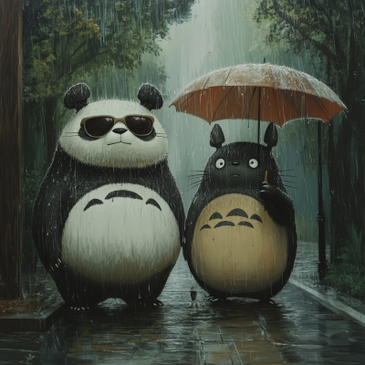 Panda and Totoro Bus Stop