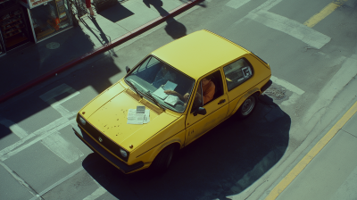 Vintage VW Rabbit GTI on the Road