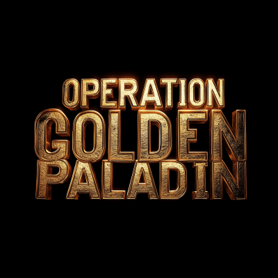 3D Text Operation Golden Paladin