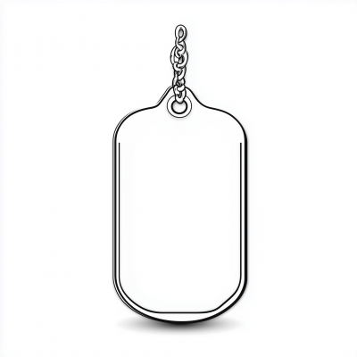 Military Dog Tag Line Art