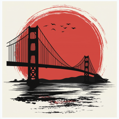 Golden Gate Bridge Vector Logo