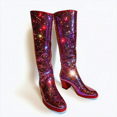 Sparkly Knee High Boots