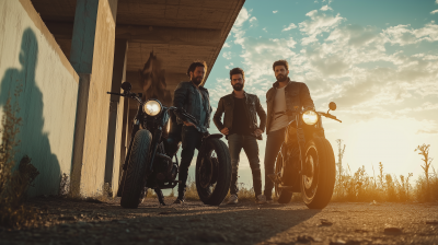 Stylish Men with Motorcycles