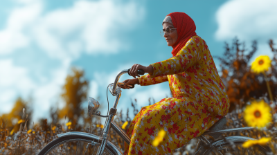 Modern Pakistani Grandma on a Bike