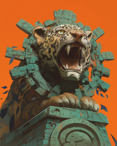 Mayan Jaguar Statue