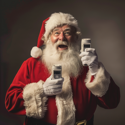 Cute Santa Claus with Breathalyzers