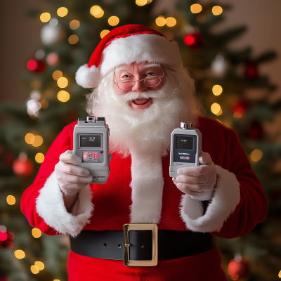 Santa Claus with Breathalyzers