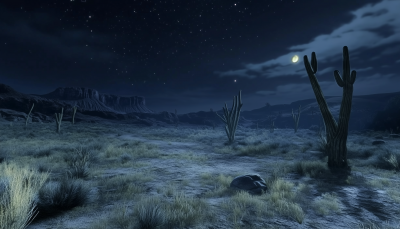 Night in the Old West Desert