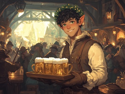 Merry Elf in Tavern