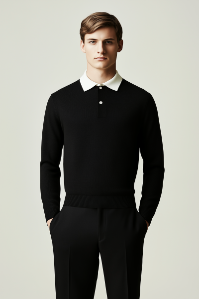 Black Long Rugby Shirt