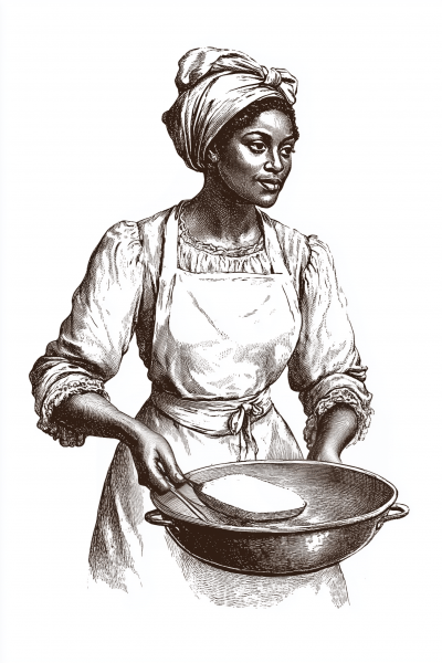 Vintage Black Jamacain Woman Drawing