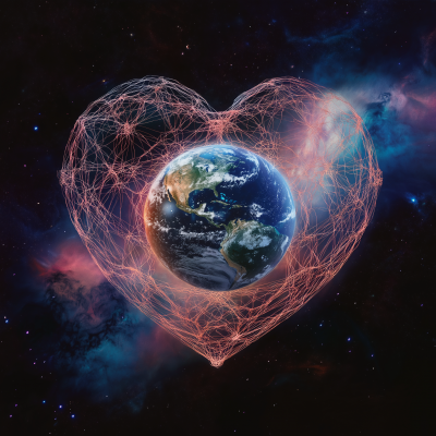 Translucent Heart in Space