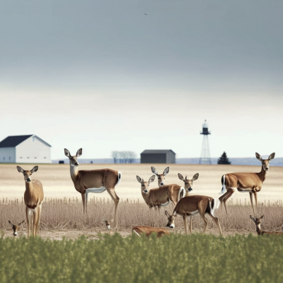 Whitetail Deer Grazing