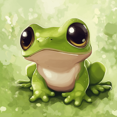 Cute Anime Style Frog