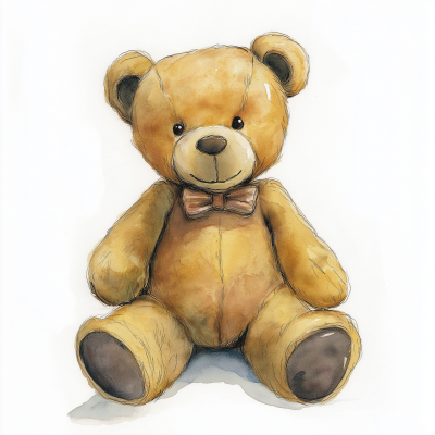 Watercolor Teddy Bear