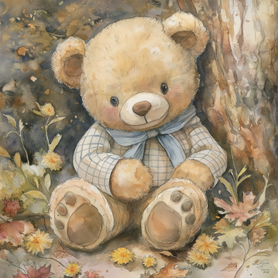 Watercolor Teddy Bear