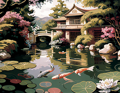 Serene Koi Pond