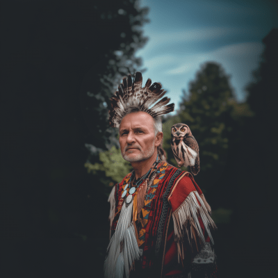 Native American Man in Traditional Attire