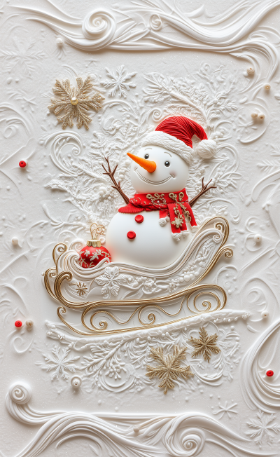 Charming Snowman Christmas Card