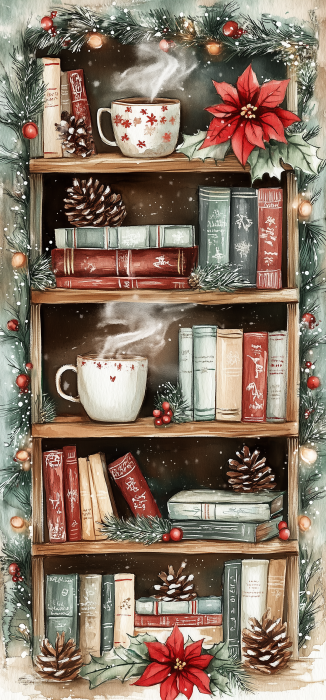 Christmas Bookshelves