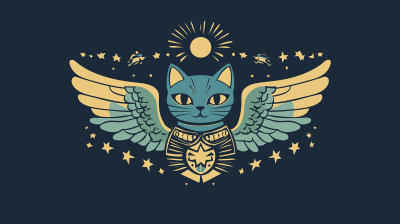 Winged Cat Military Badge