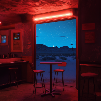 Desert Dive Bar at Night