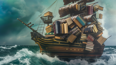 Pirate Ship at Sea