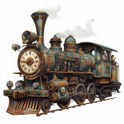 Steampunk Train Tattoo