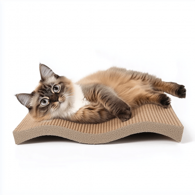 Cute Cat in Scratching Board