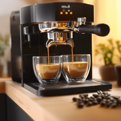 Espresso Machine Pouring Coffee