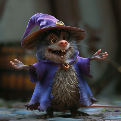 Cheerful Wizard with a Mole