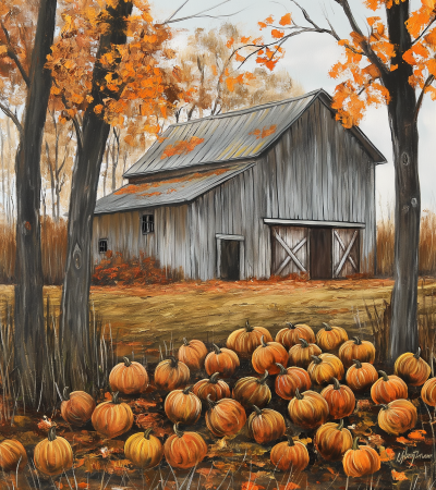 Amish Barn in Autumn