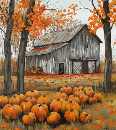 Amish Barn in Autumn