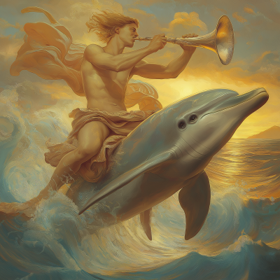 Arion Riding a Dolphin