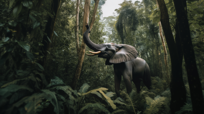 Congo Elephant in Rainforest