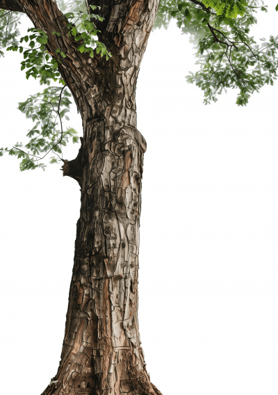 Isolated Afrormosia Tree Trunk