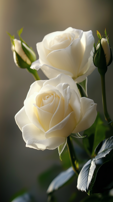 Elegant White Roses