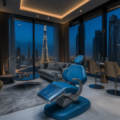 Posh Living Room with Dental Chair