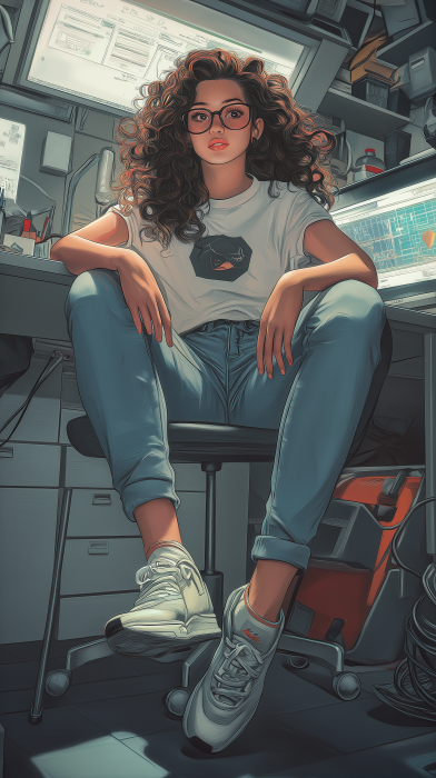 Young Woman in Tech Laboratory