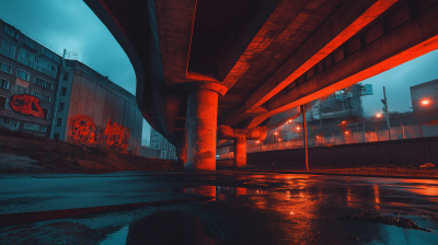 Under the Bridge at Night