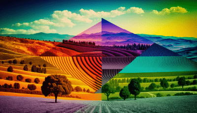 Vibrant Rainbow Landscape