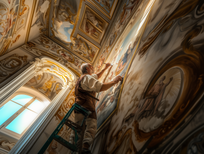 Renaissance Artist Painting a Chapel Ceiling