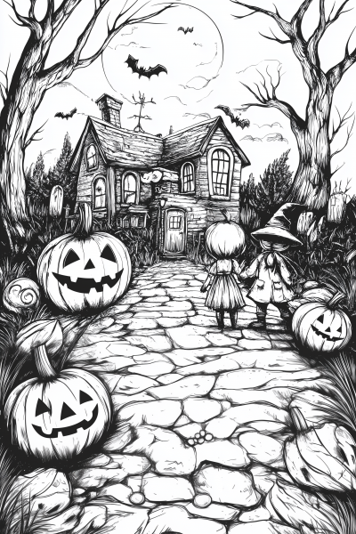 Kids Halloween Colouring Page