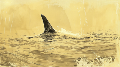 Sepia Sketch of a Fin