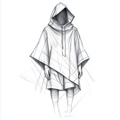 Poncho Apparel Design Sketch