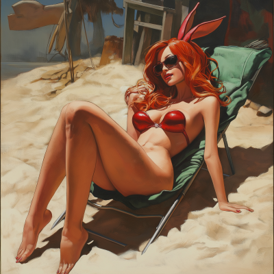 Jessica Rabbit Sunbathing