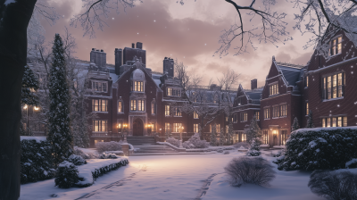Winter Dusk at Ivy League University
