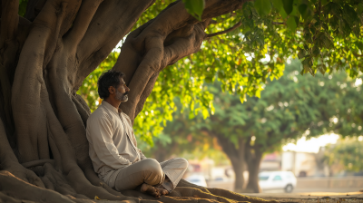 Contemplation Under Banyan Tree